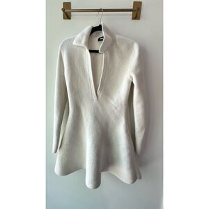 oatmeal knit dress Oatmeal Knit Sweater Dress with Long Sleeves main image 0